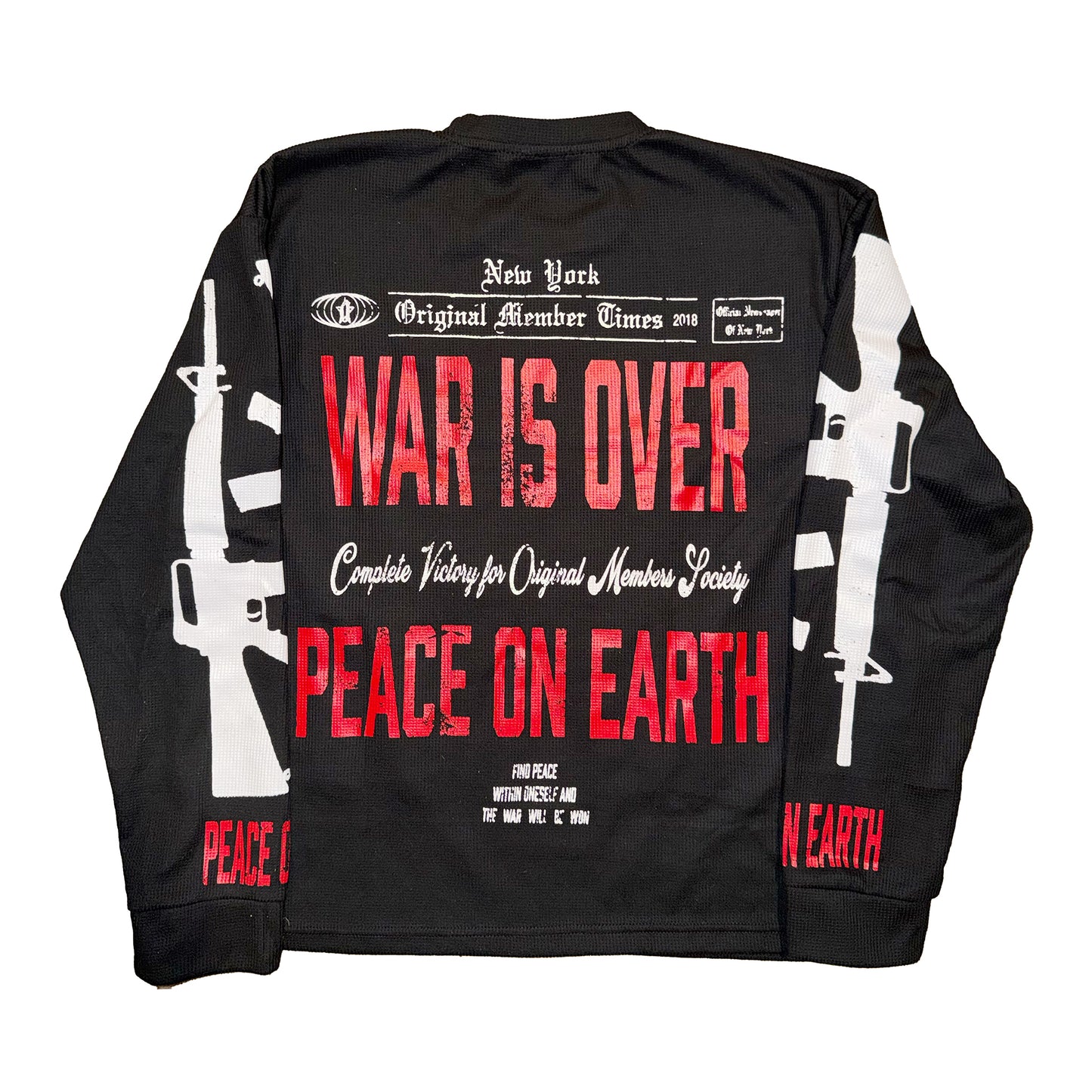 "Peace Not War" Long Sleeve Thermal Black