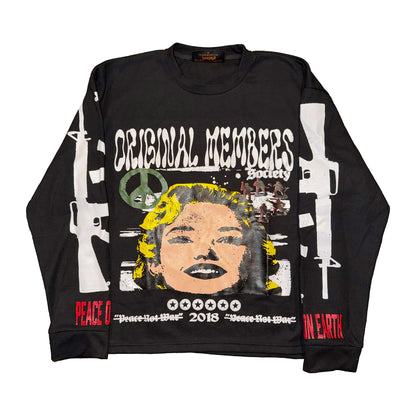 "Peace Not War" Long Sleeve Thermal Black